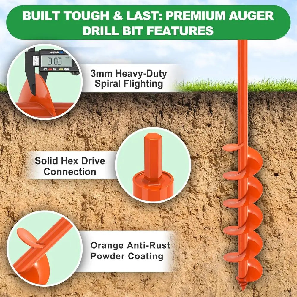 Heavy Duty Garden Auger Bit 4x32 Hex Drive For Planting