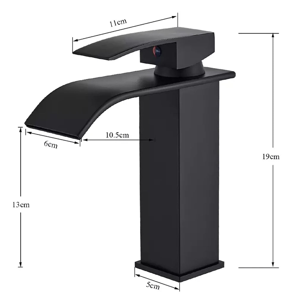 MYQualife Waterfall Bathroom Faucet Single Hole Vessel Sink
