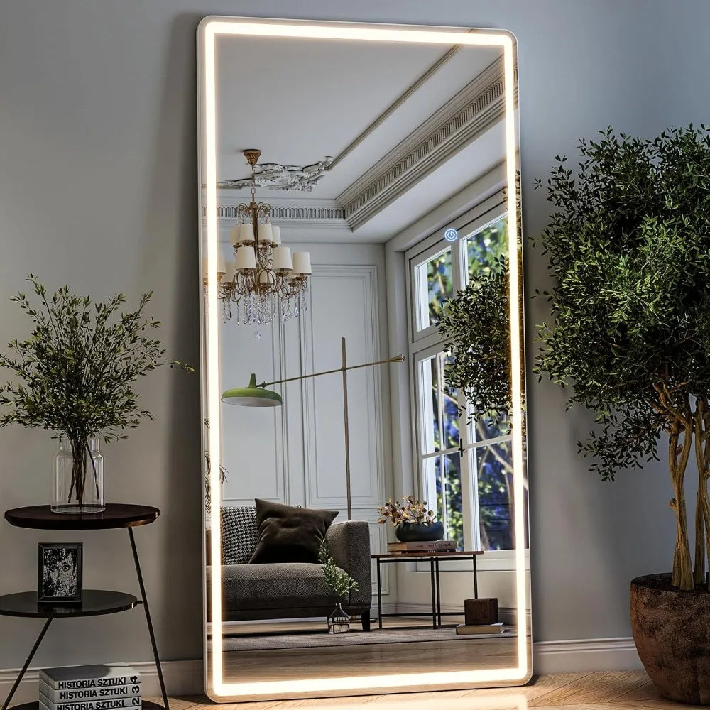HUANHUI Full Length Mirror With LED Lights 3 Color