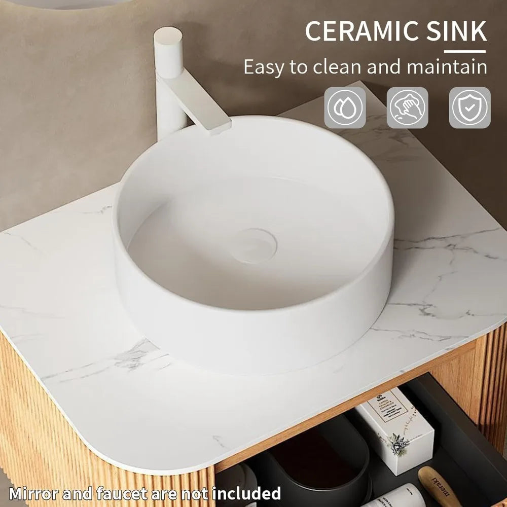 RBXC Floating Bathroom Vanity With Sink Wall Mounted Storage Cabinet