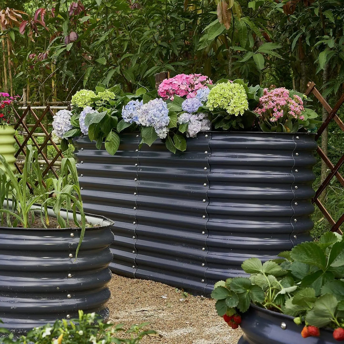 Galvanized Metal Raised Garden Bed 12-In-1 Modular Kit