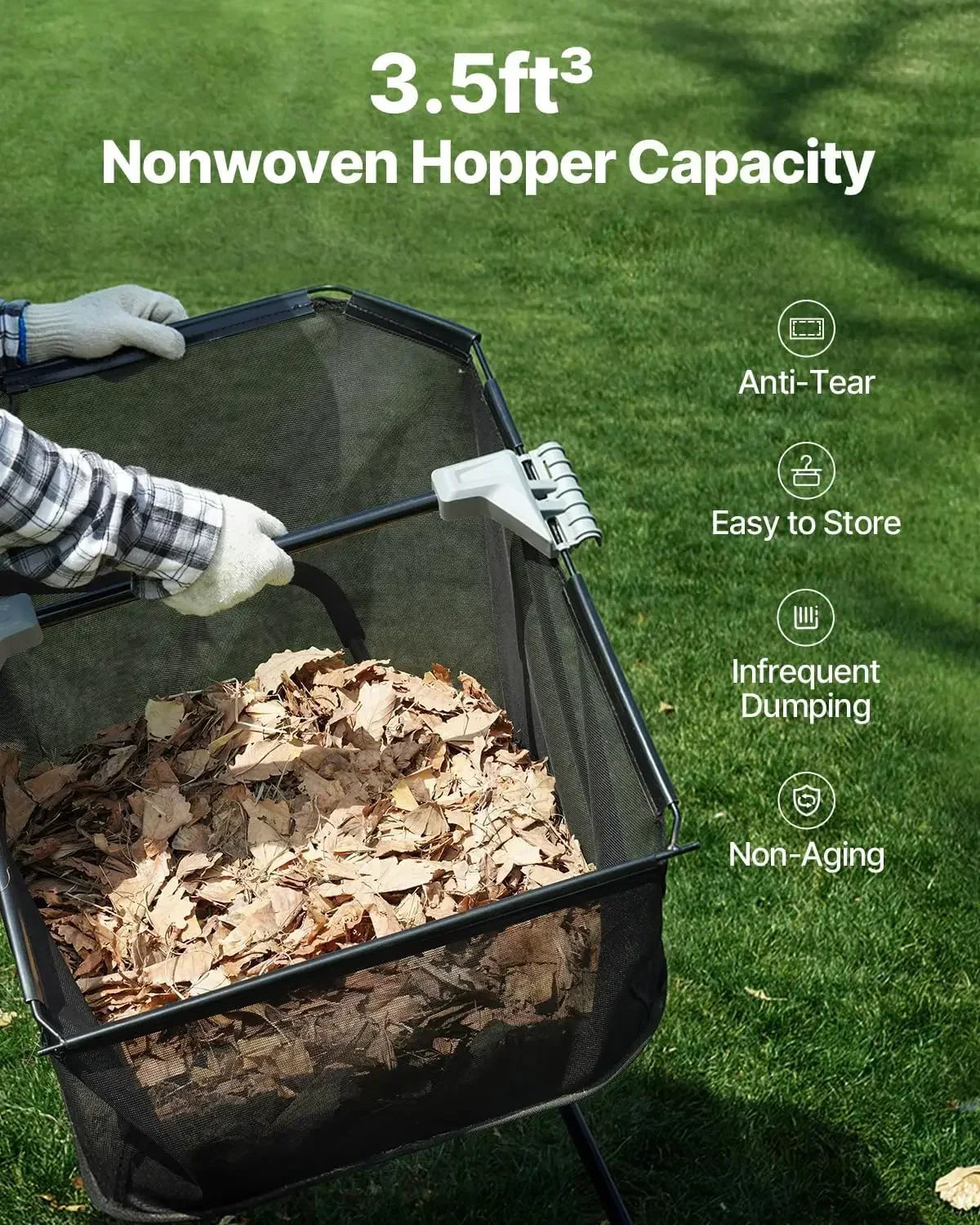 Push Lawn Sweeper With Heavy Duty Steel And Rubber Wheels