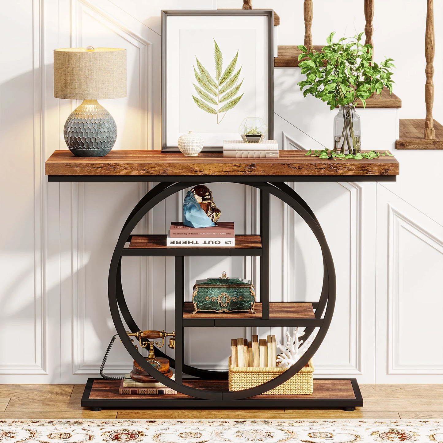 Tribesigns Four Tier Console Table For Entryway With Storage
