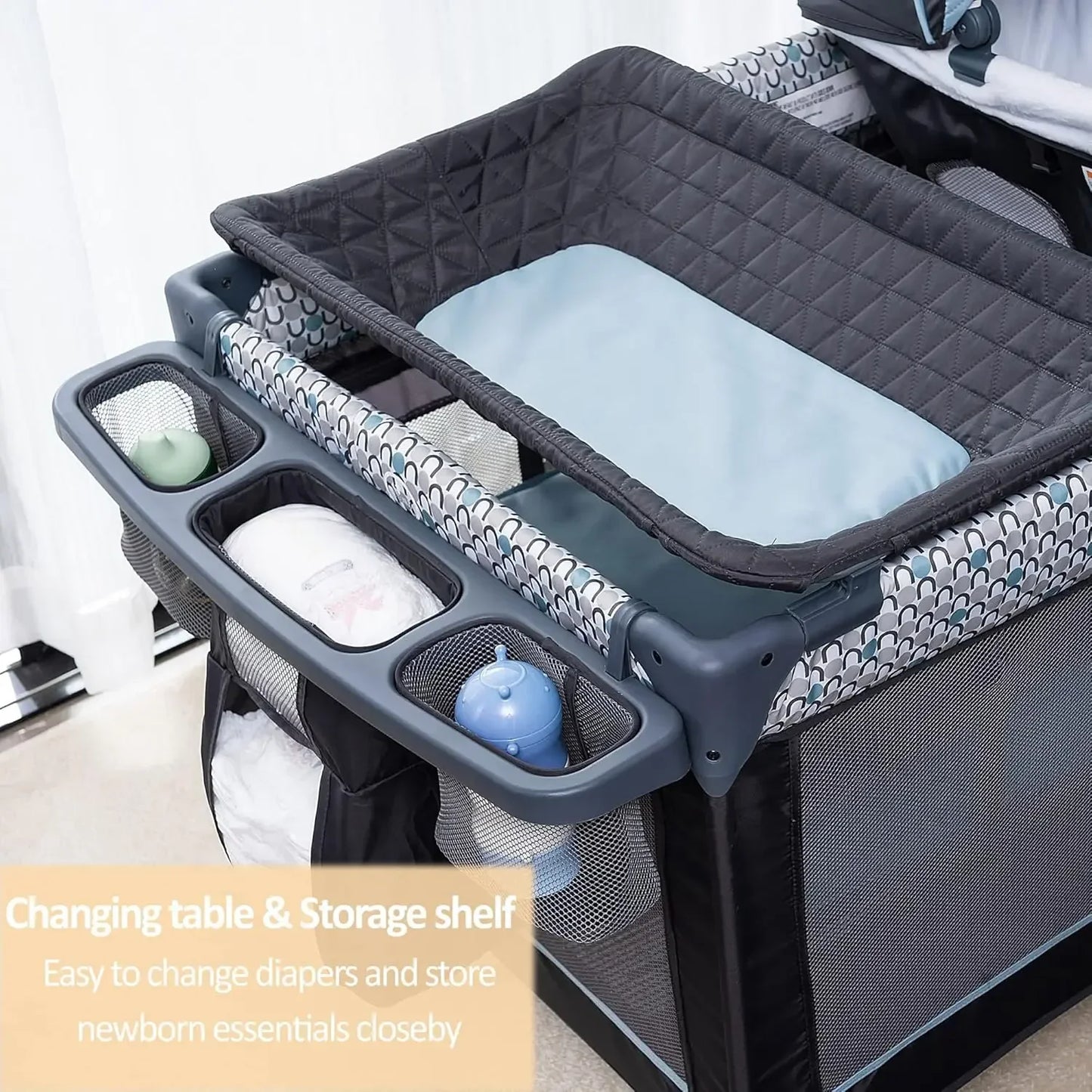 Hign-concerned 5 In 1 Pack And Play Baby Crib Bassinets