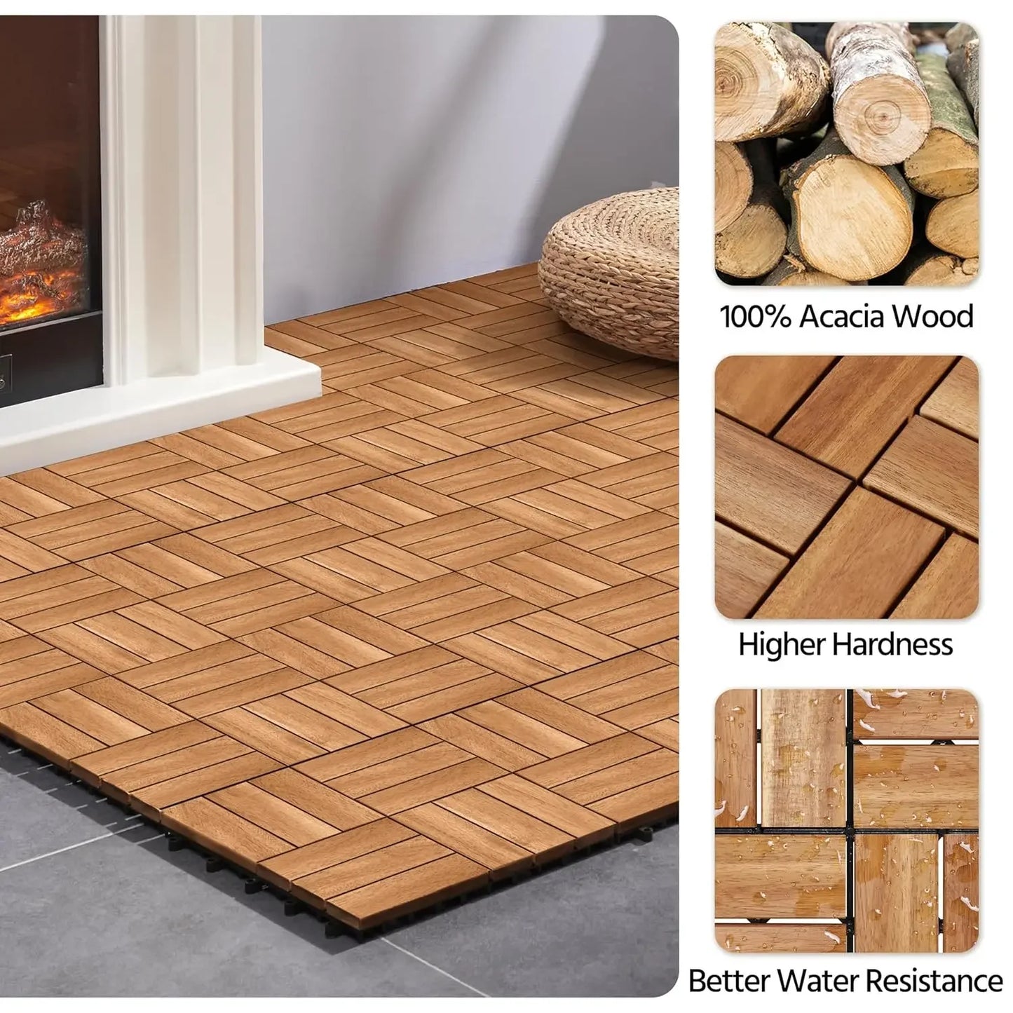 Big Boss Home And Garden Acacia Interlocking Deck Tiles
