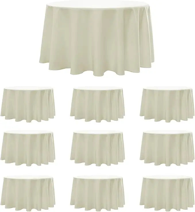 XMSJ Round Tablecloth 10 Pack Washable Linen Polyester