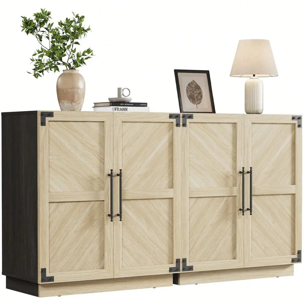 XMSJ Multifunctional Kitchen Storage Cabinet TV Stand With Adjustable Shelves