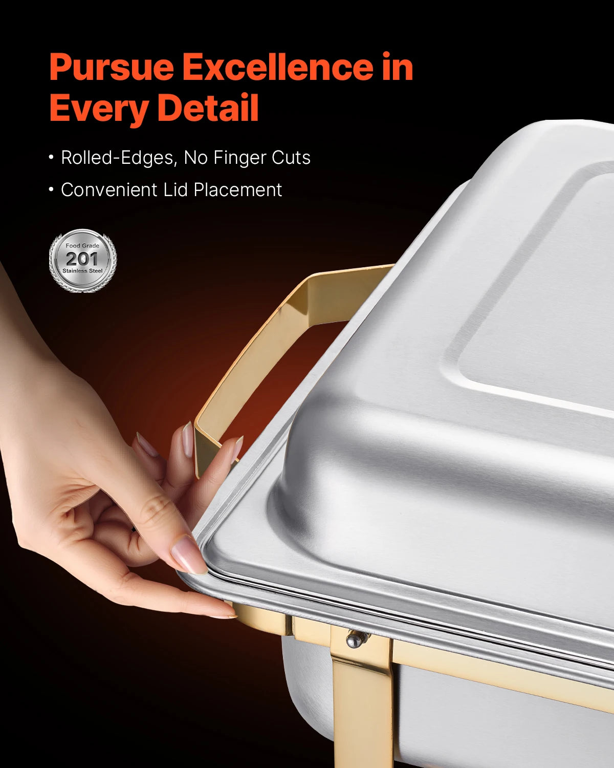 SucceBuy Chafing Dish Buffet Set Stainless Steel Warmer With Pans