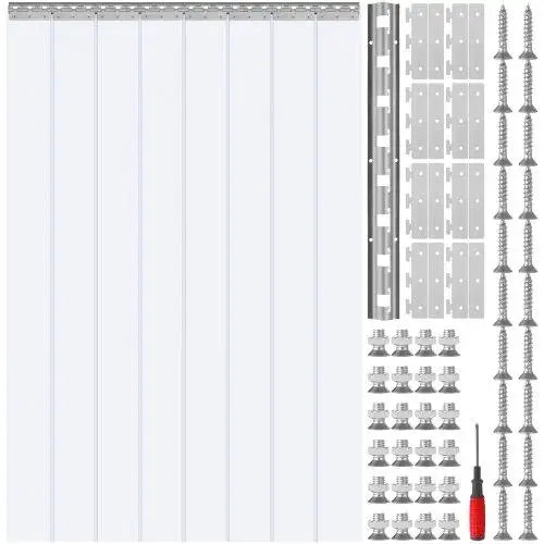 Craft Of Weaving Clear PVC Strip Curtain 8 Pack Freezer