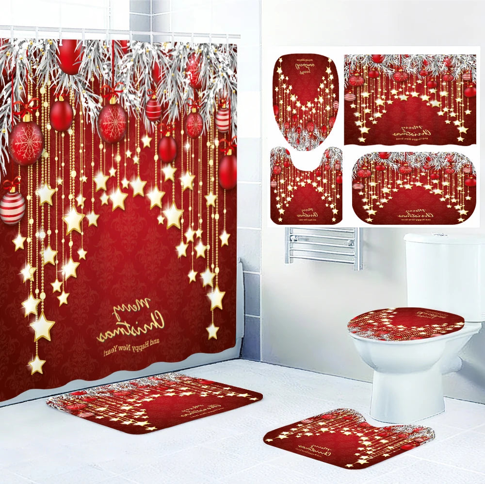Craft of Weaving Christmas Bathroom Four Piece Set Polyester Kit