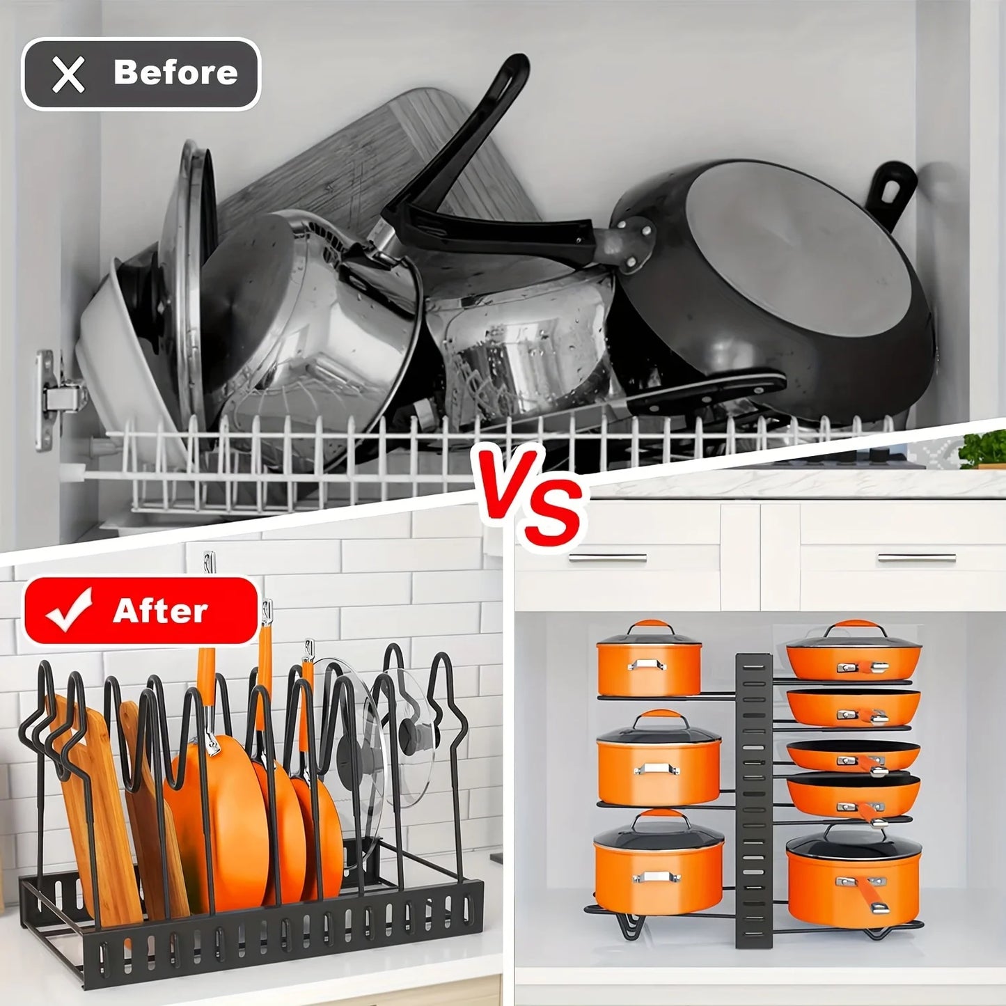 Hign-concerned Pot Rack Organizer and Kitchen Storage