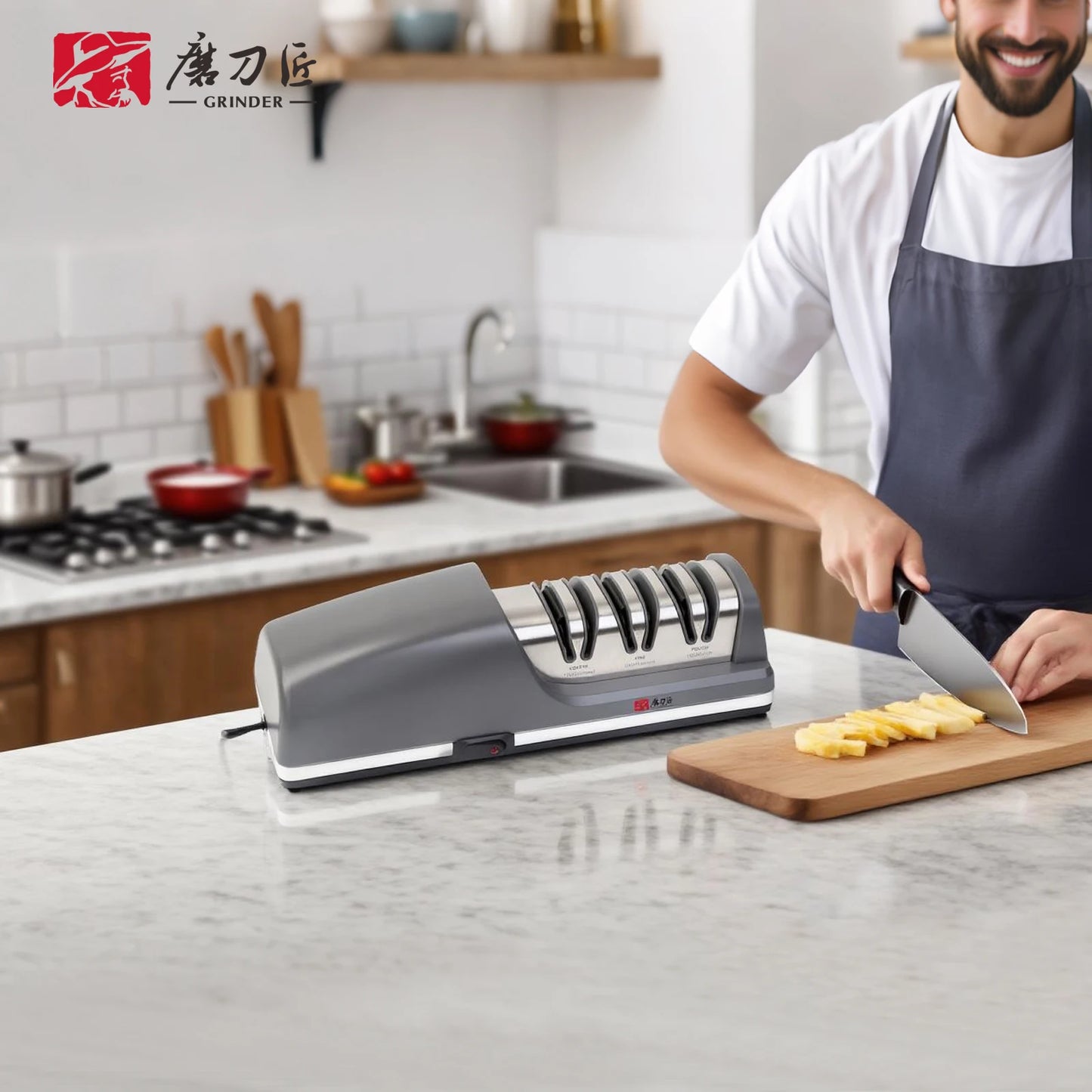 TAIDEACE Electric Knife Sharpener Three Speed Diamond Heads For All Knives