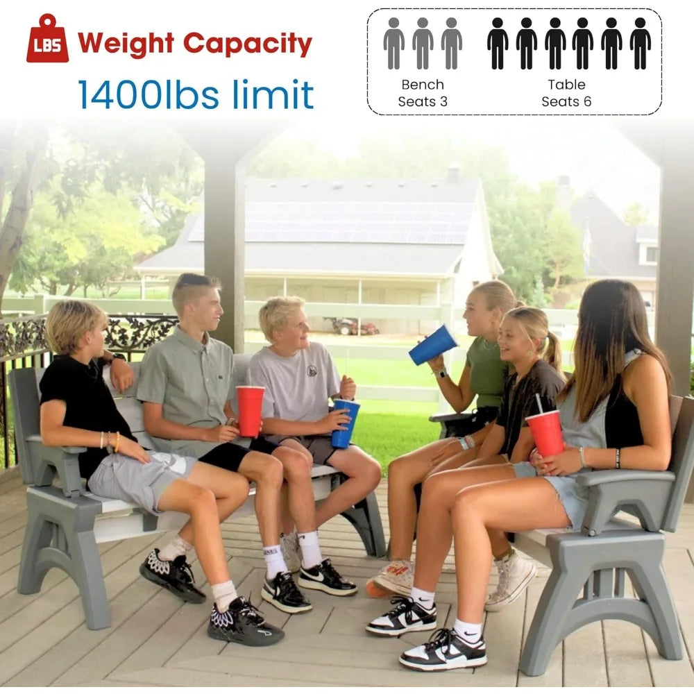 DAFIFY 2in1 Outdoor Bench and Picnic Table Foldable