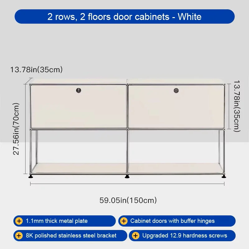 Bigcityfur Stainless Steel Storage Cabinet Sideboard