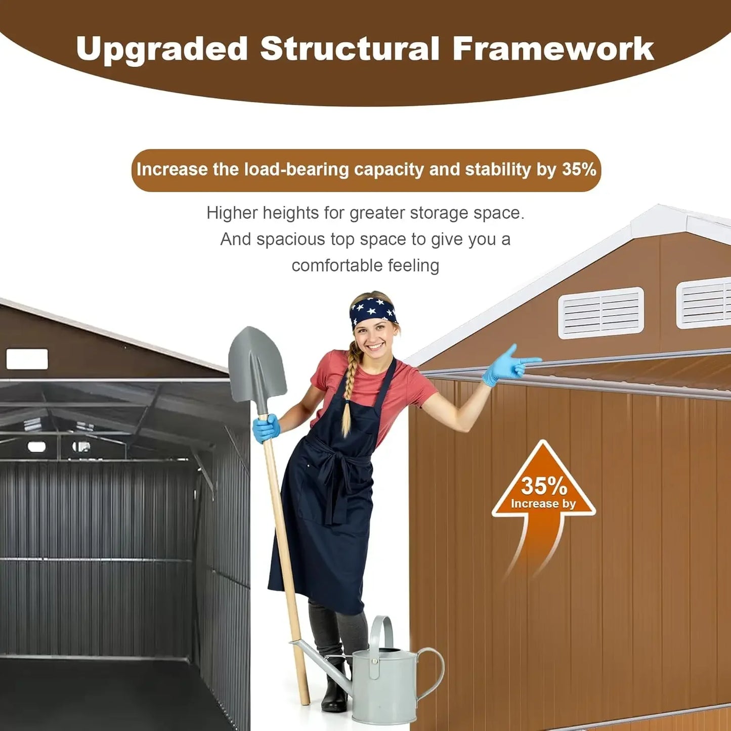 Metal Outdoor Storage Shed With Windows And Ventilation