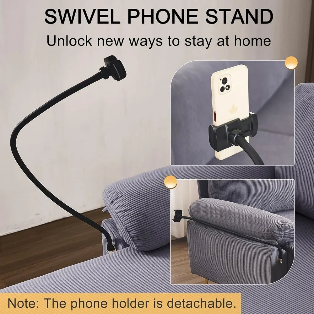 U-Shaped Corduroy Convertible Sofa Set With Lounge Chair And Footstool