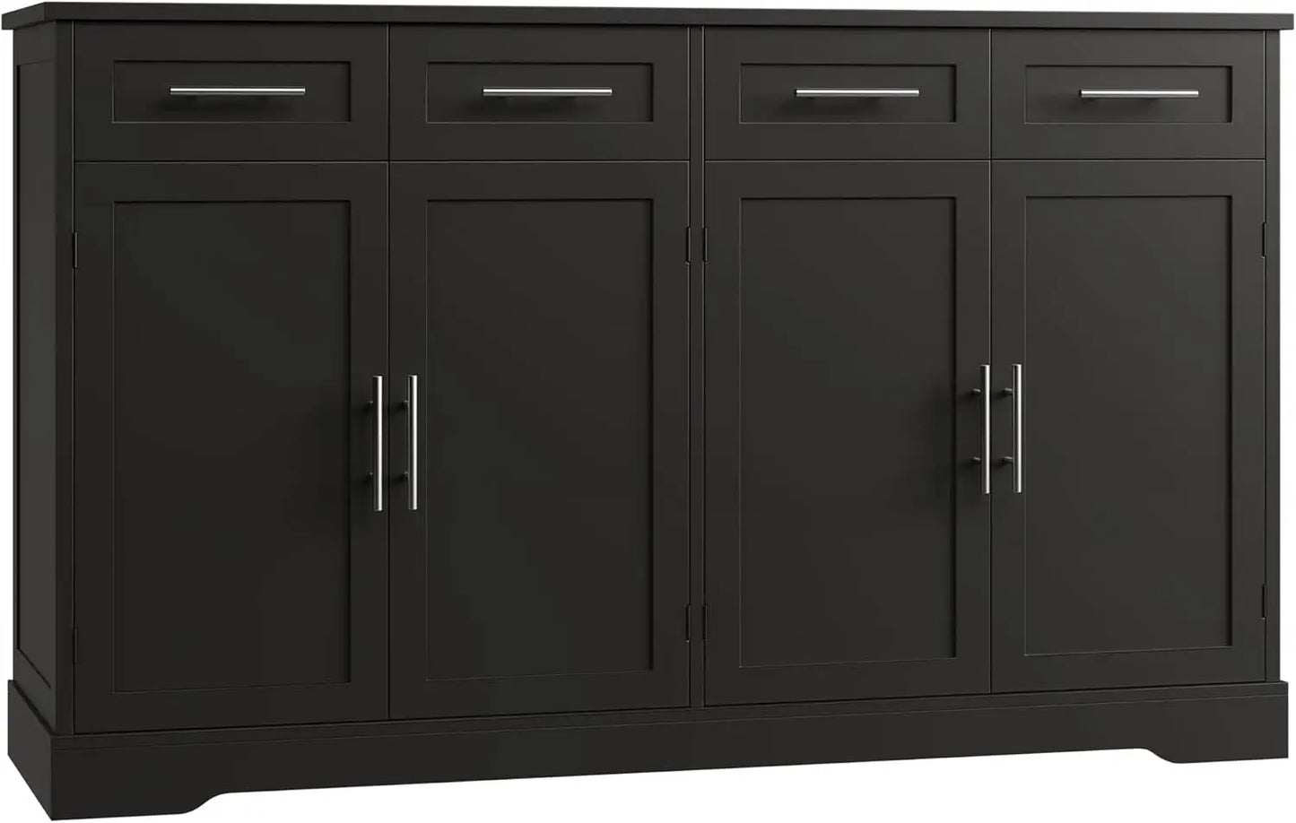 60" Large Buffet Sideboard with Storage, 36" Tall Kitchen Buffet Storage Cabinet with 4 Drawers, Modern Coffee Bar Cabinet