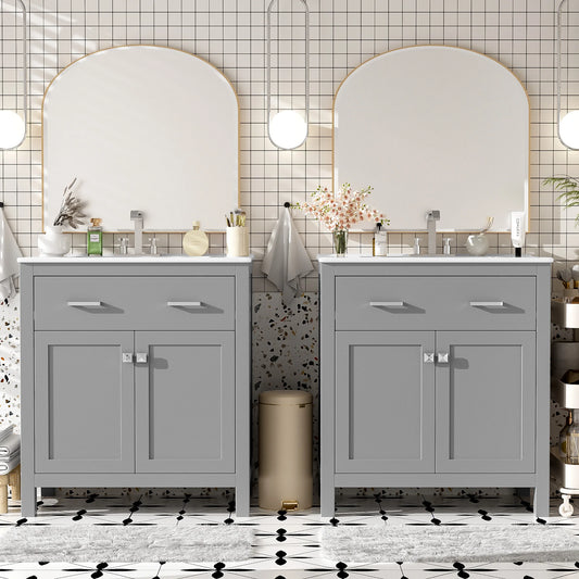 Sh.Kl Modern Double Vanity Set With Ceramic Sinks Included
