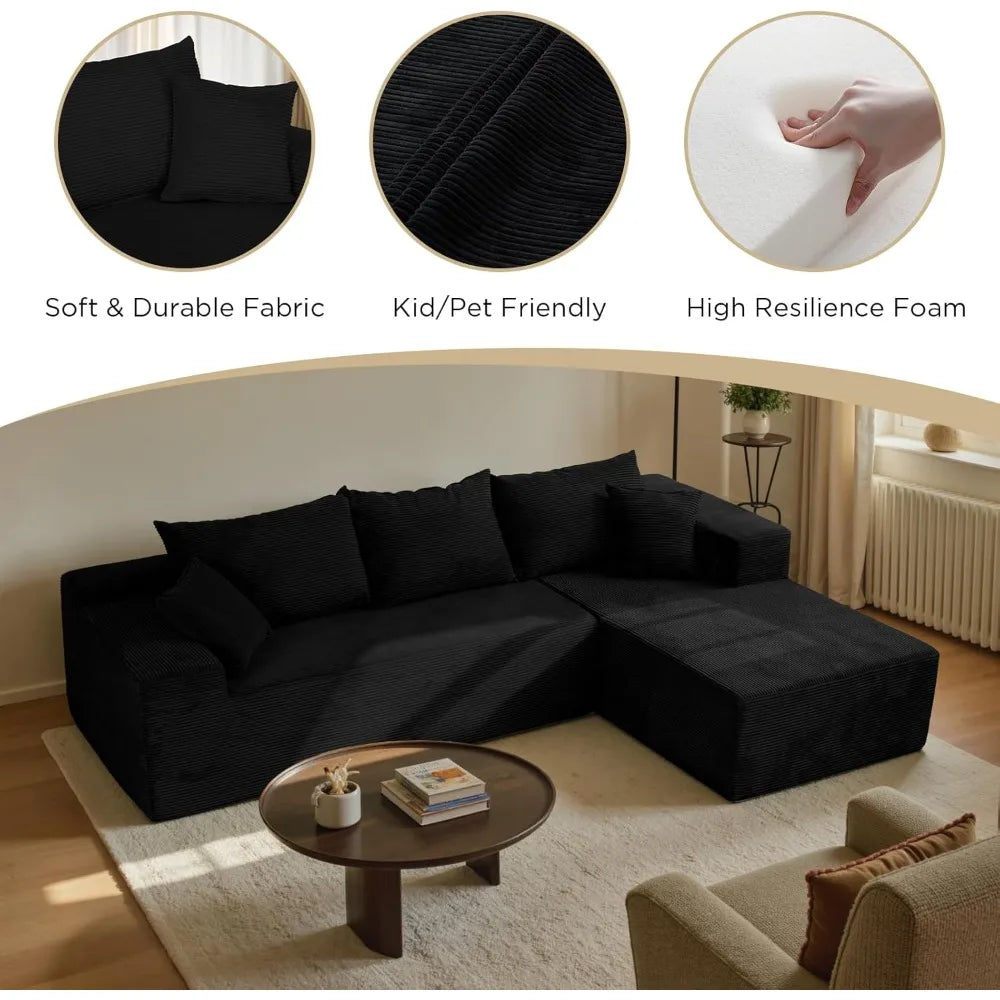 Cloud Sectional Sofa Box With L Shape Chaise Modern Modular