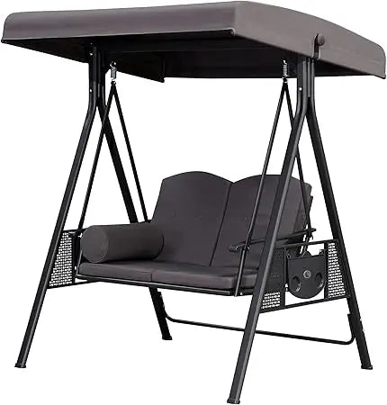 Patio Porch Swing With Stand 2 Seat Adjustable Canopy