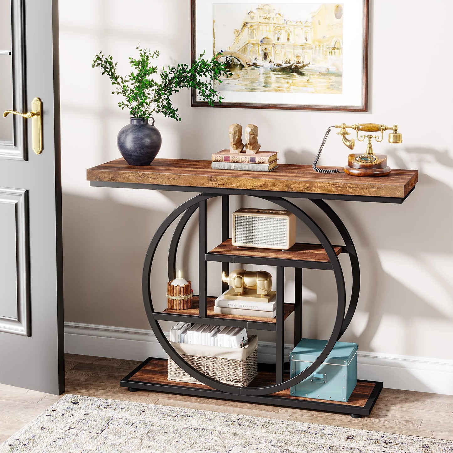 Tribesigns Four Tier Console Table For Entryway With Storage