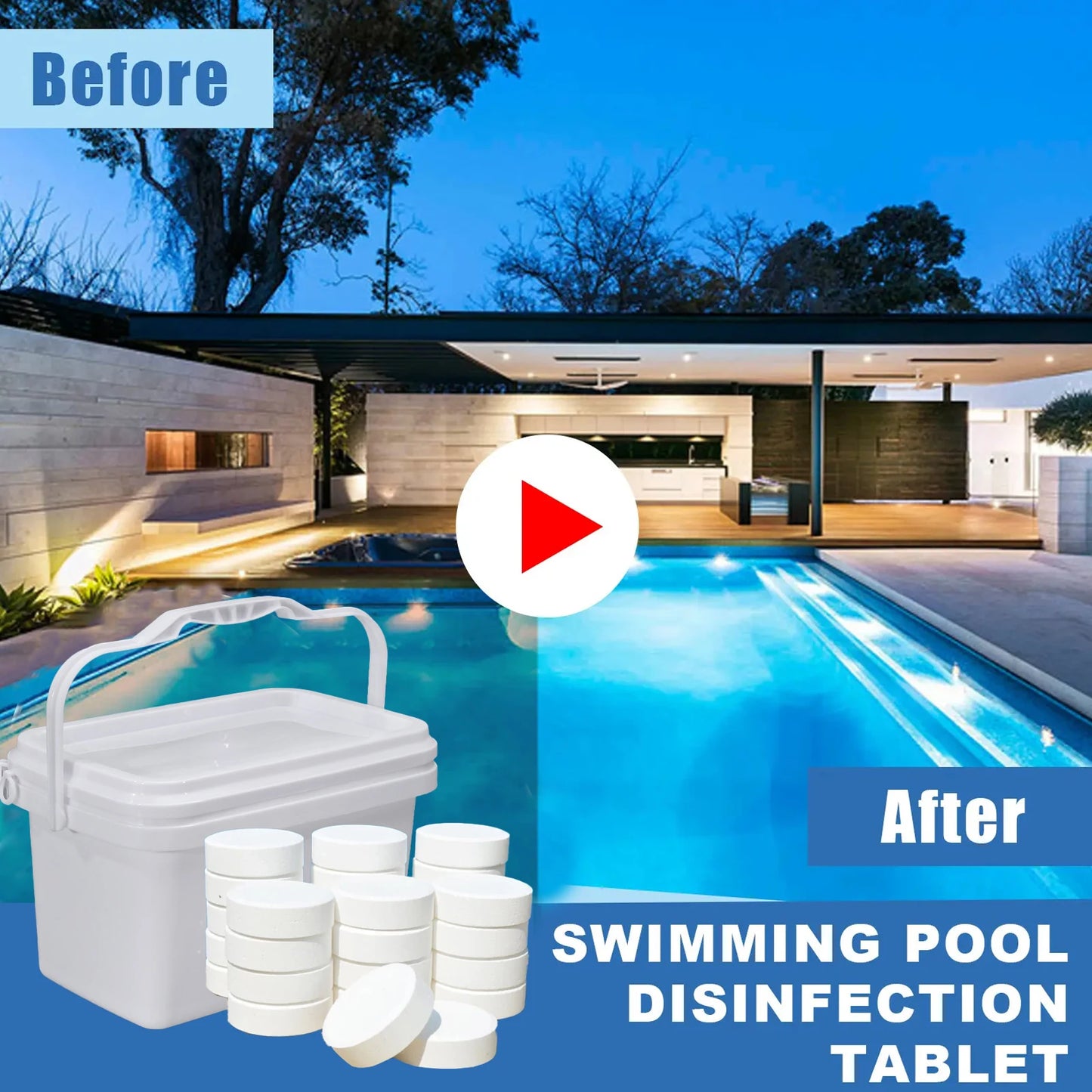 3 Inch 40 Lbs Stabilized Pool Chlorine Tablets Slow Dissolving For Hot Tubs Pools Spas