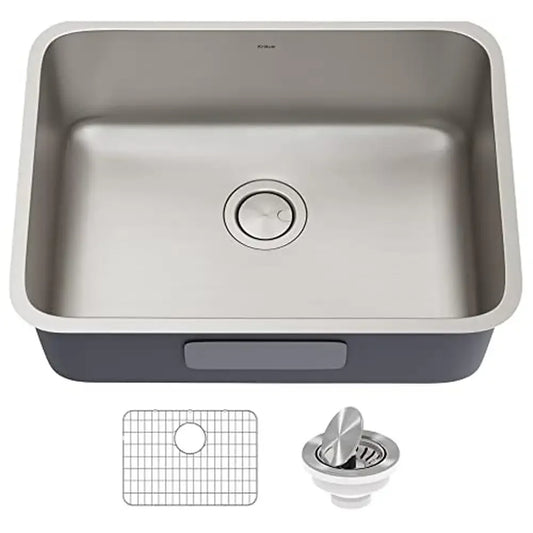 25" Undermount Stainless Steel Sink Clean & Contemporary Design Heavy-Duty Construction Spacious Single Bowl Dex Series by