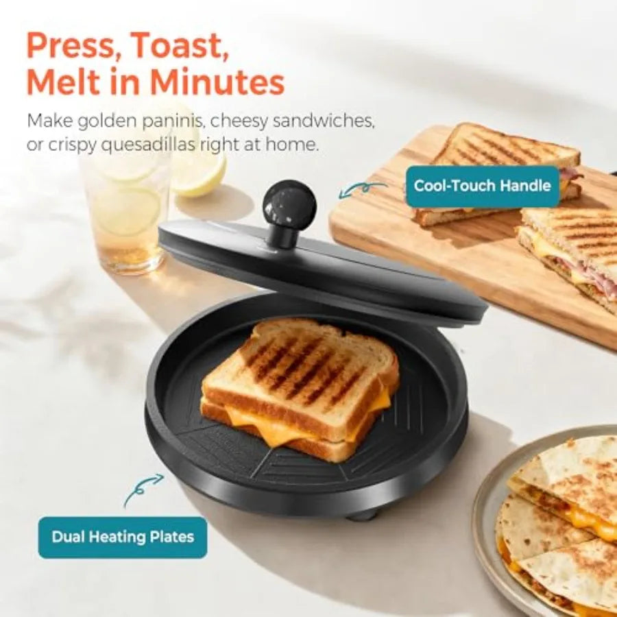 3-In-1 Electric Griddle Panini Press With Nonstick Plates