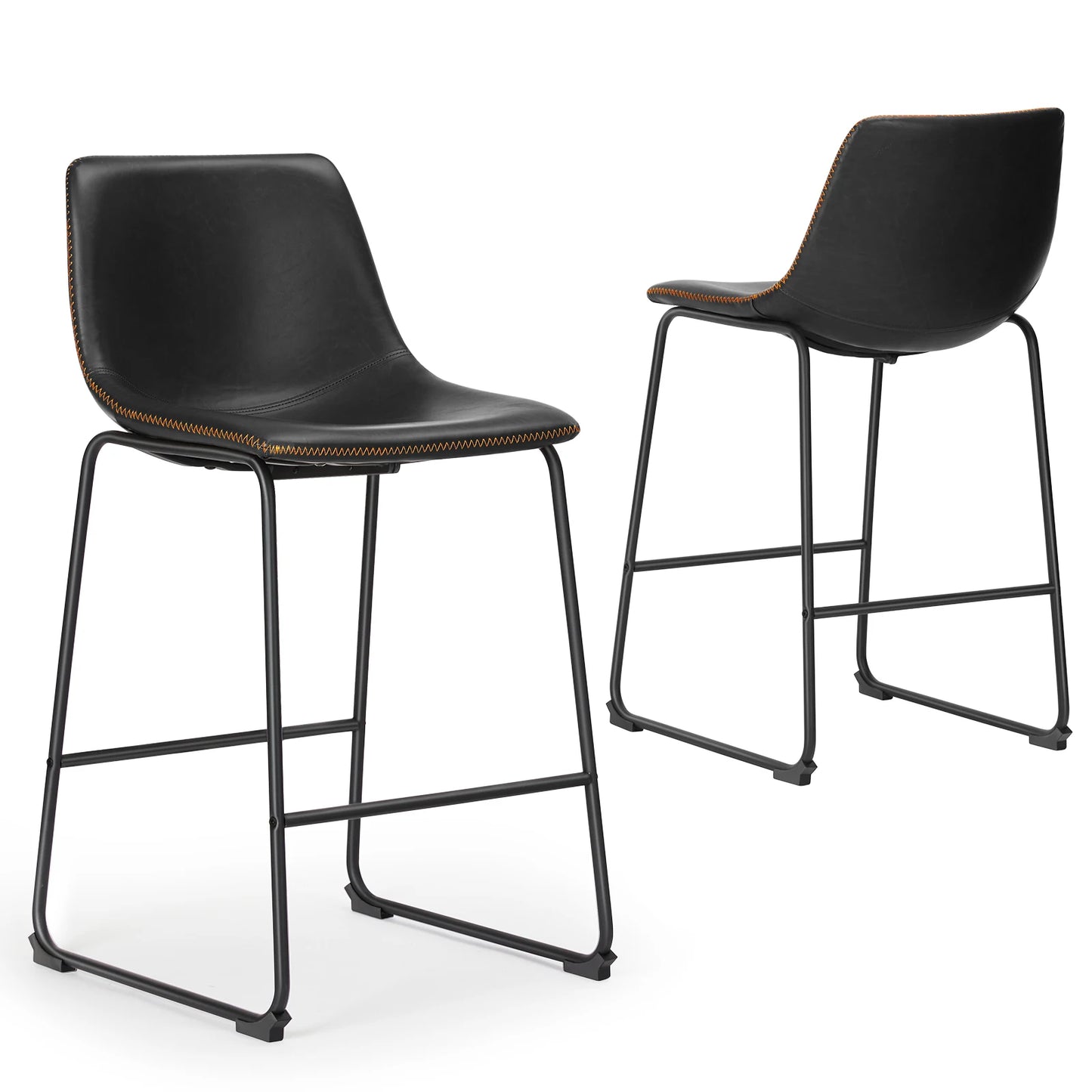 JHK PU Leather Bar Stools Set of 2
