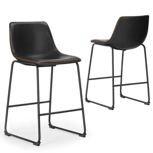 JHK PU Leather Bar Stools Set of 2