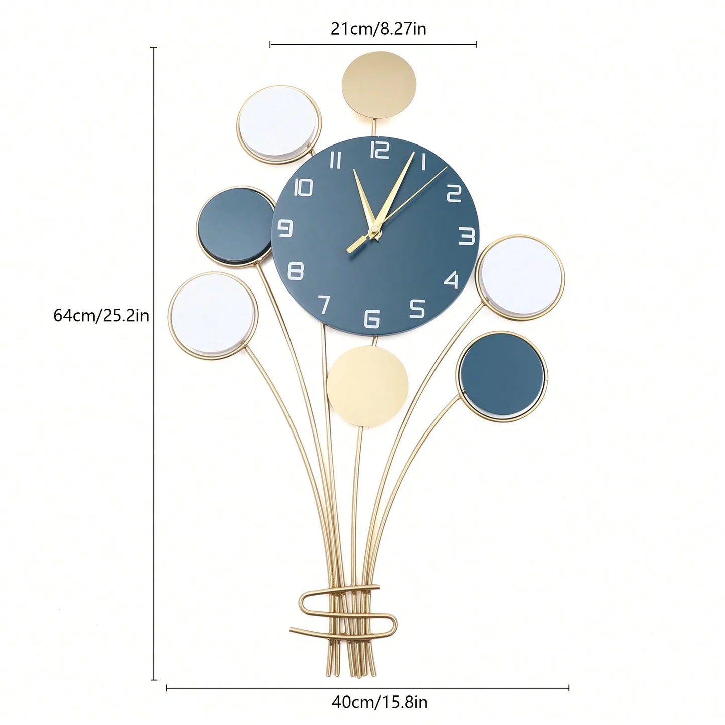 Silent Battery Operated Wall Clock No Drilling Balloon Deco