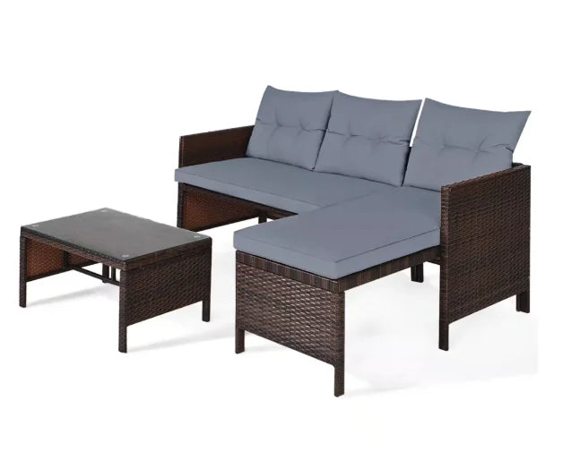 Tozey Outdoor Patio Sofa Sectional Set Weatherproof PE Rattan