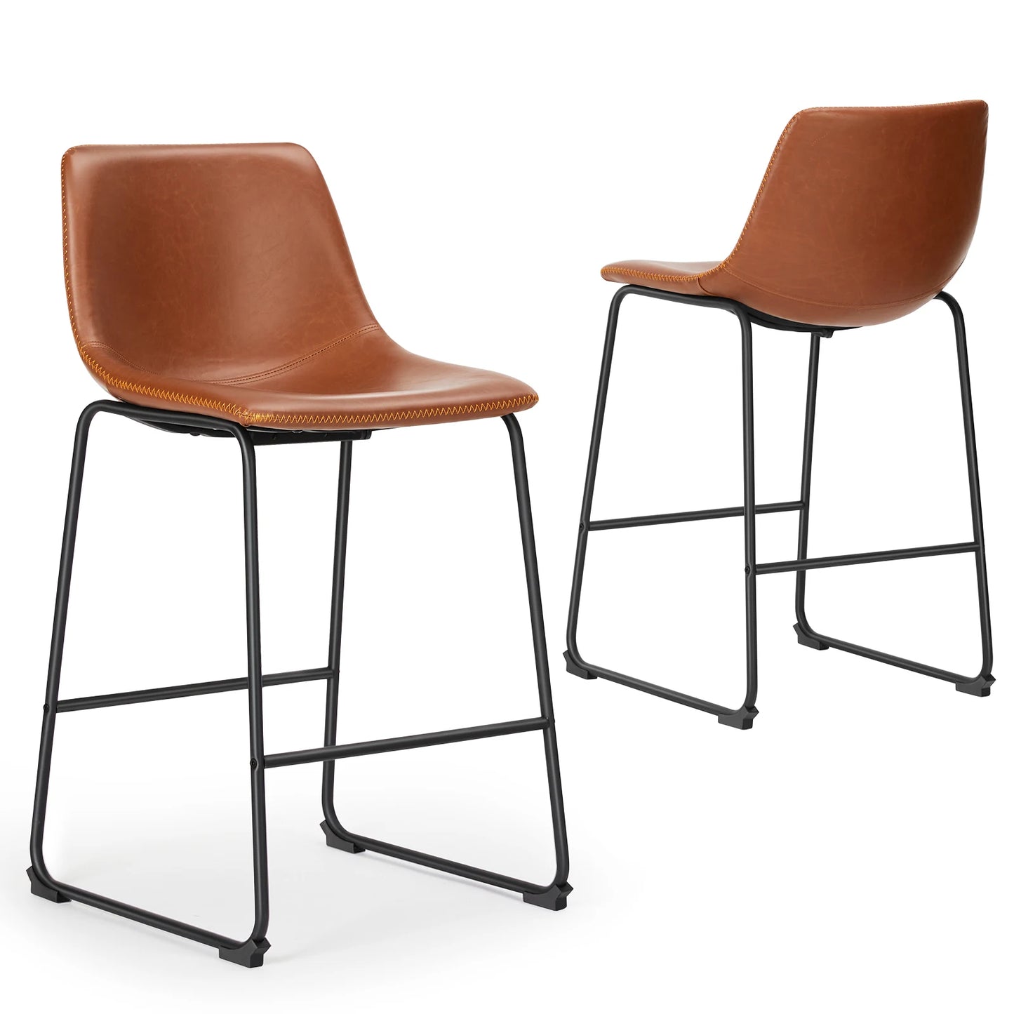 JHK PU Leather Bar Stools Set of 2