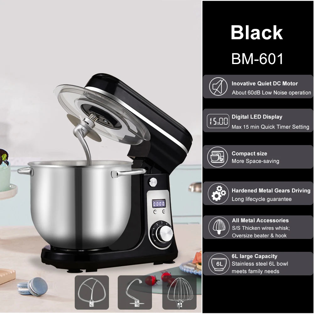 Biolomix 6 Speed Stand Mixer With Blender And Dough Kneader