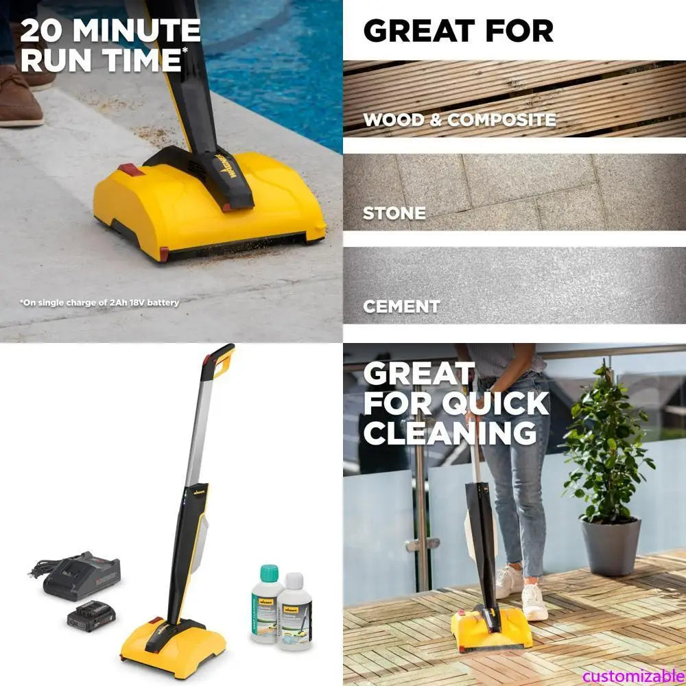 XMSJ 18V Cordless Levaro Powerbrush Outdoor Patio Cleaner