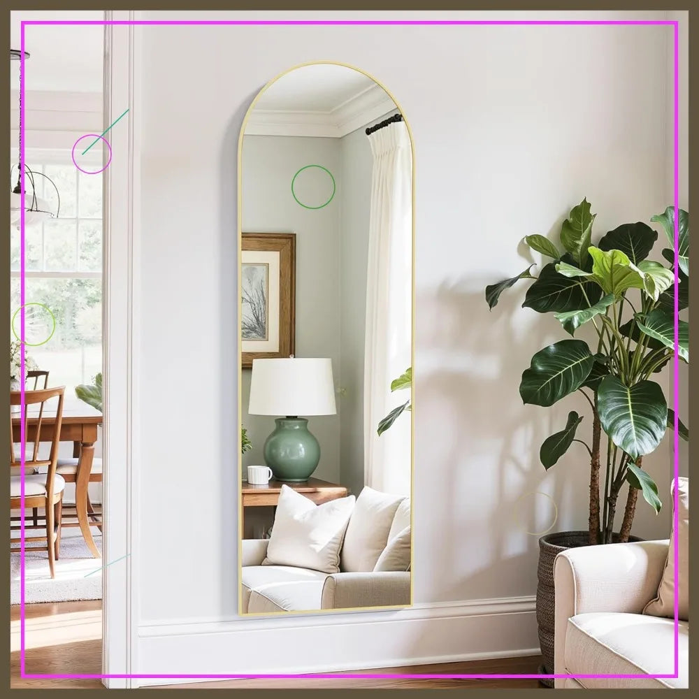 Arched Floor Mirror Vintage Style For Bedroom Living Room Decor