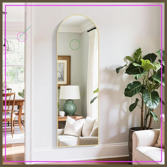 Arched Floor Mirror Vintage Style For Bedroom Living Room Decor