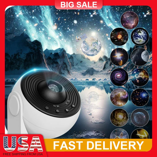 13-in-1 HD Galaxy Projector with Timer 360 °   Rotation Milky Way Night Light for Bedroom Ceiling Decor Space Gift