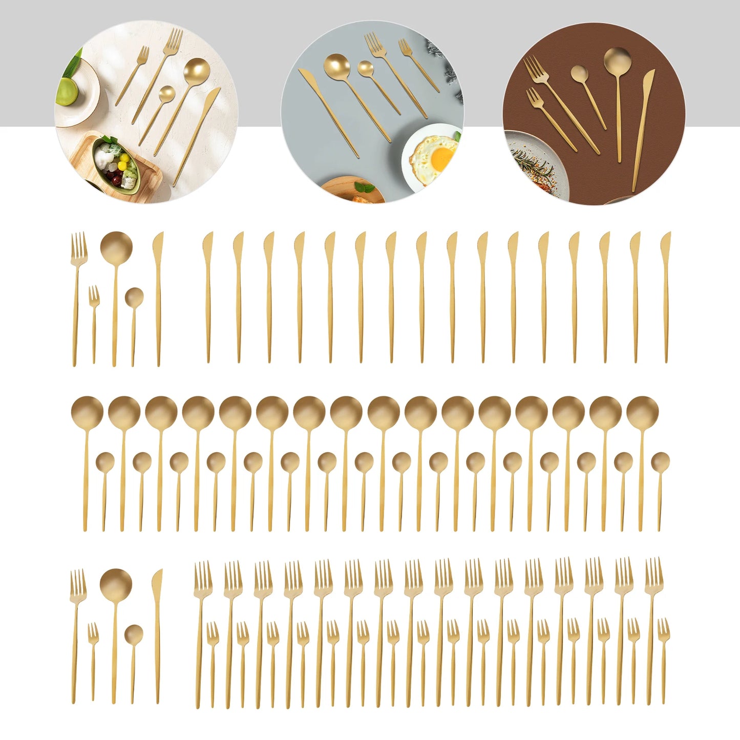 Stainless Steel Flatware Set 90 Pcs Kitchen Dinnerware Cutlery