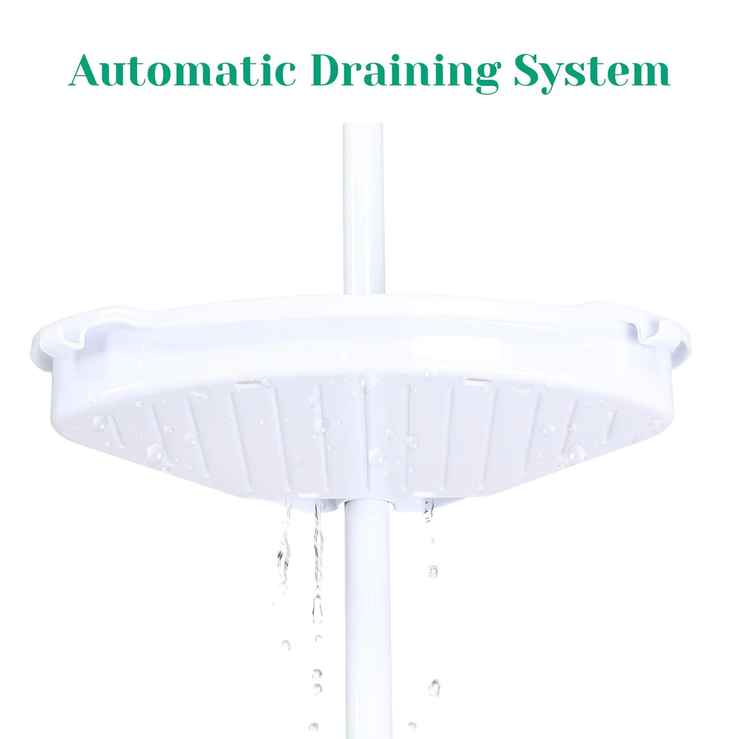 Twister.CK Corner Shower Caddy Tensioner Four-Tier With Towel Rods