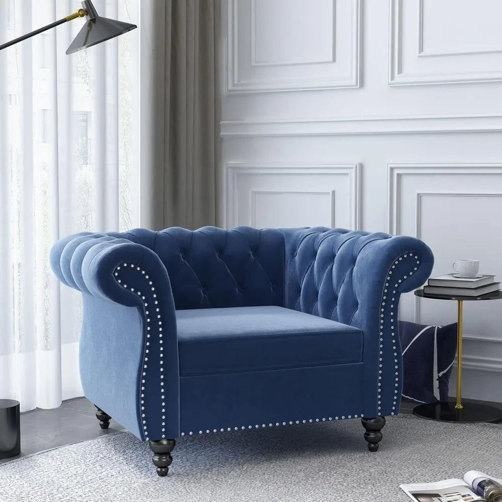 DAFIFY Velvet Chesterfield Living Room Set Sofa Loveseat