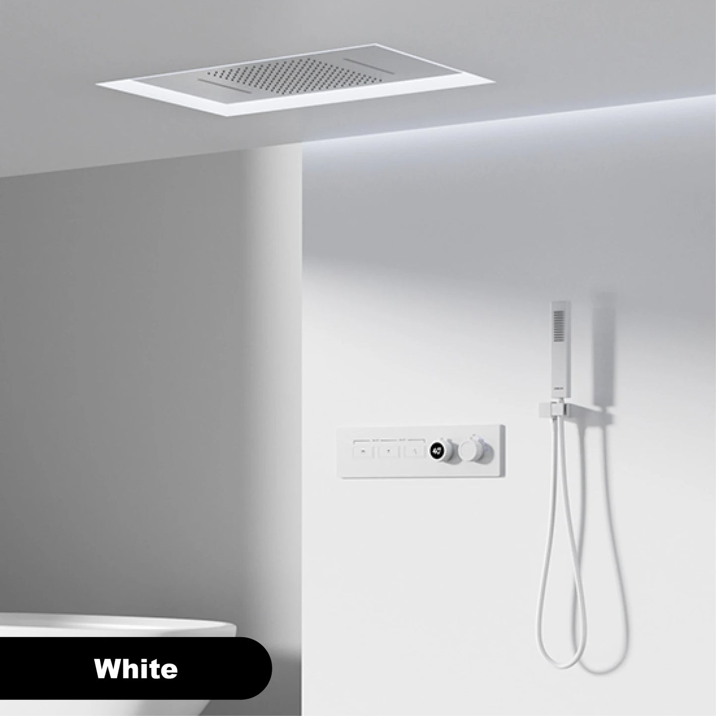 Gestana Luxury Ceiling Thermostatic Shower System 3 Function LED