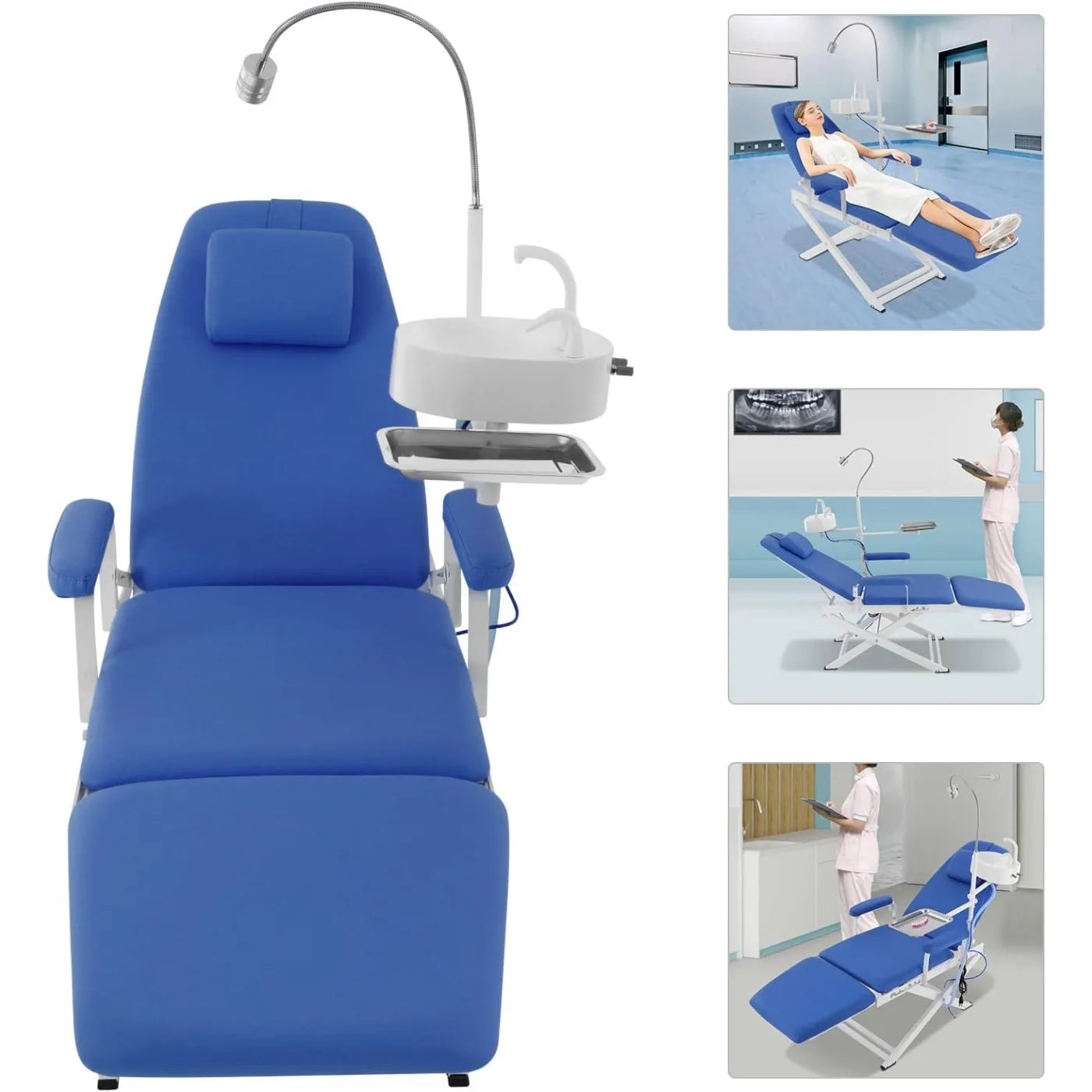 Bymaocar Portable Folding Dental Chair With LED Lamp