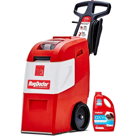 r X3 Commercial Carpet Cleaner – Large Red Oxy Pro Pack, Exclusive Vibrating Brush Spray Scrub and Extract Embedded Dir