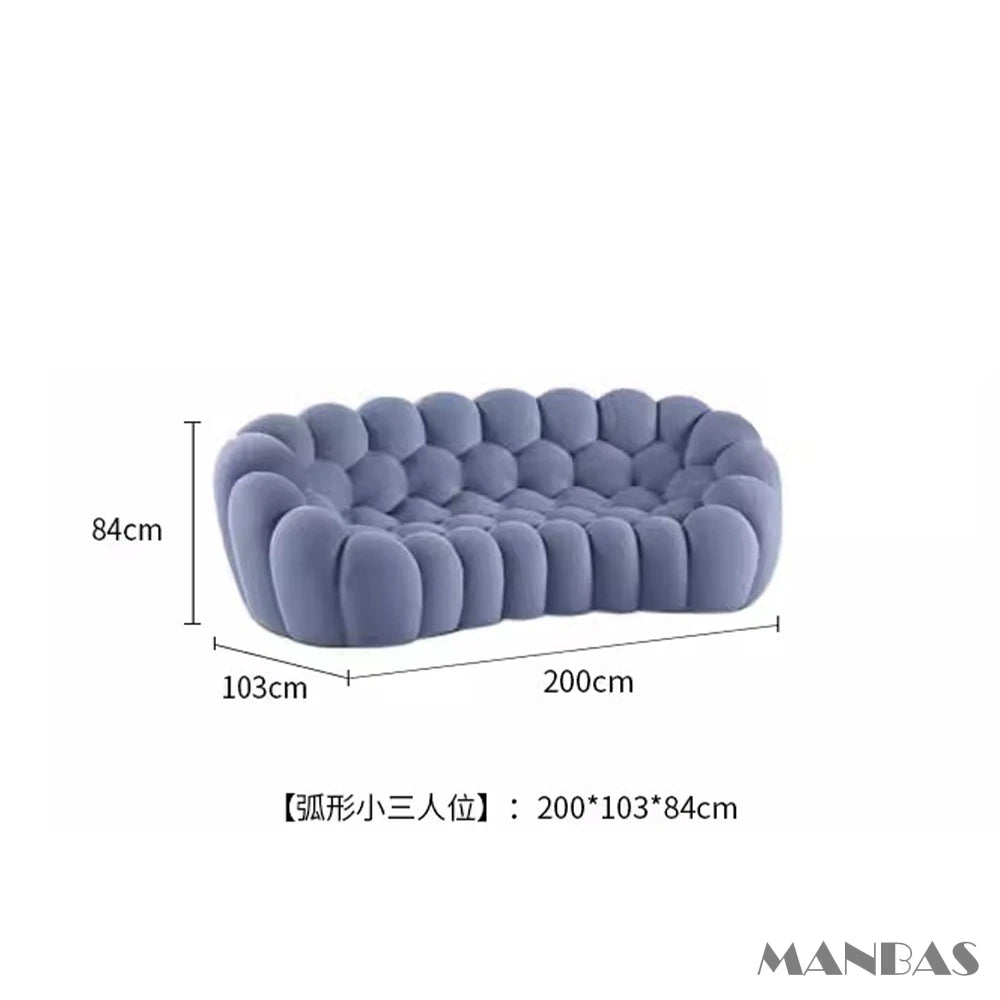 MANBAS Cloud Curved Fabric Sofa Modern Designer Couch For Living Room