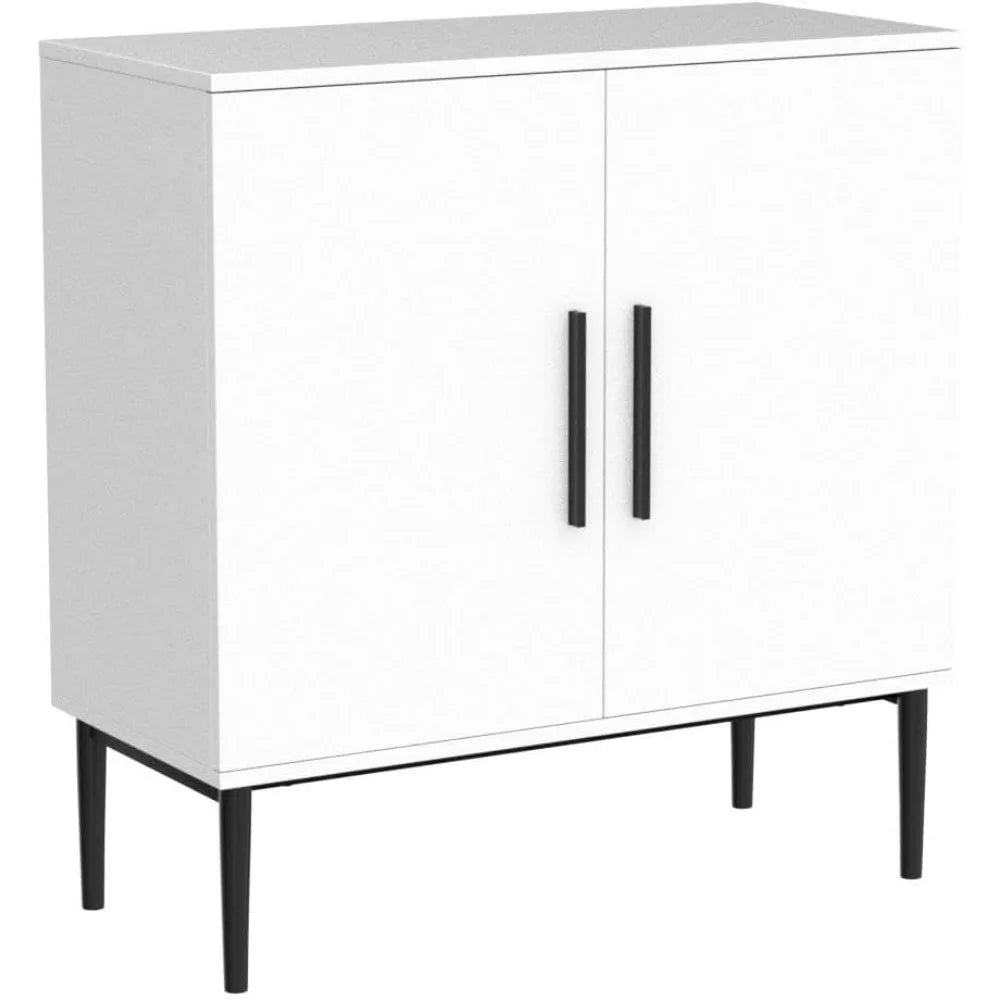 Modern Storage Cabinet With Doors And Metal Base For Office