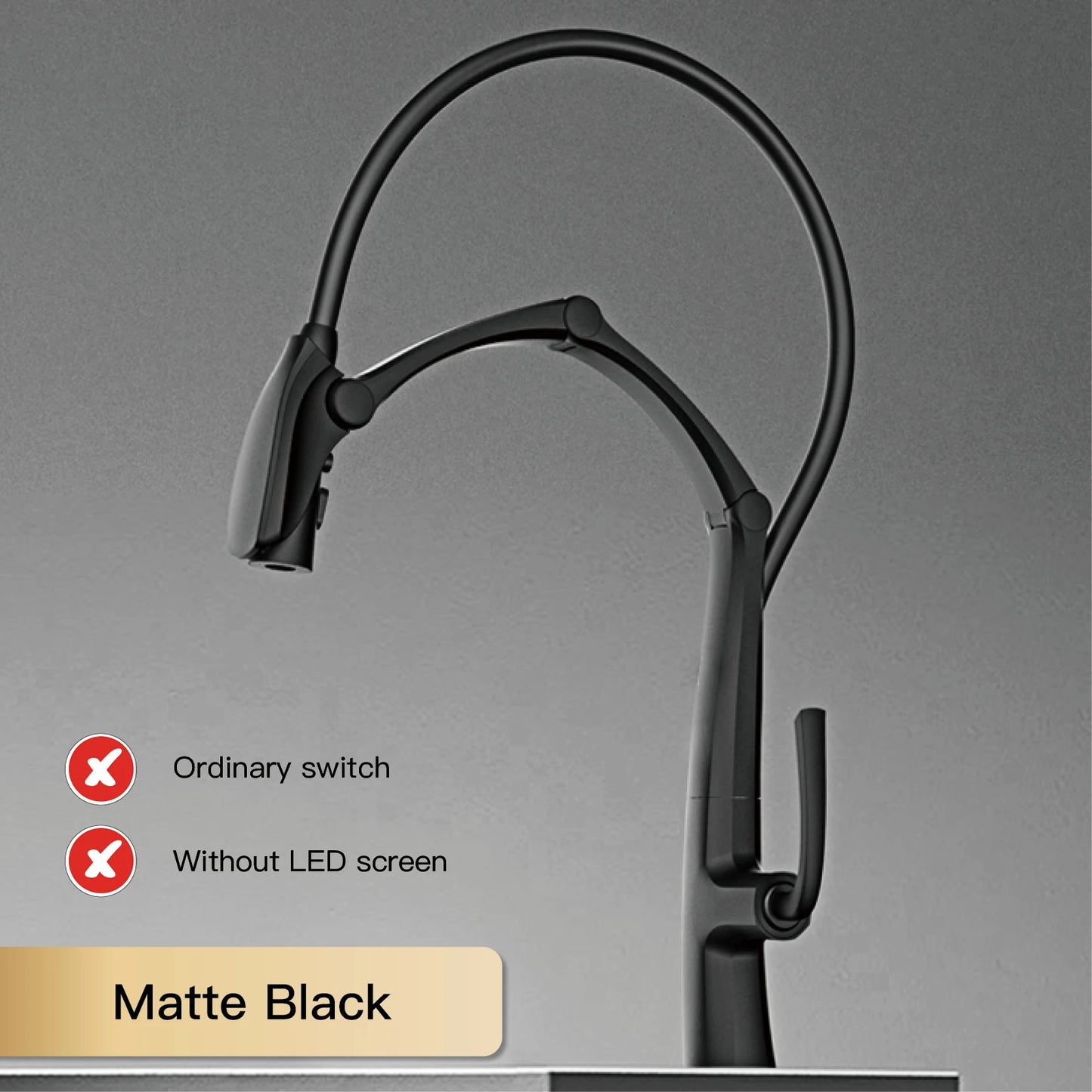 Luxury brass gun gray kitchen faucet Digital display Intelligent induction magnetic suction Pull-Out design Cold & hot sink Tap