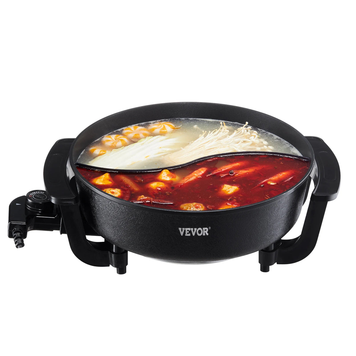 SucceBuy Dual Flavor Electric Shabu Shabu Hot Pot With Divider