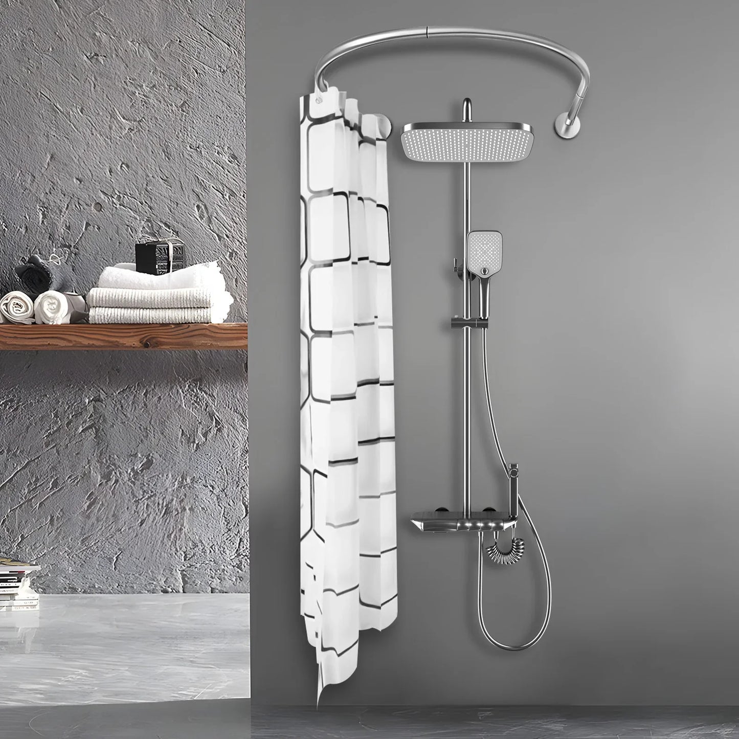 Craft of Weaving Shower Curtain Rail for Corner Mount