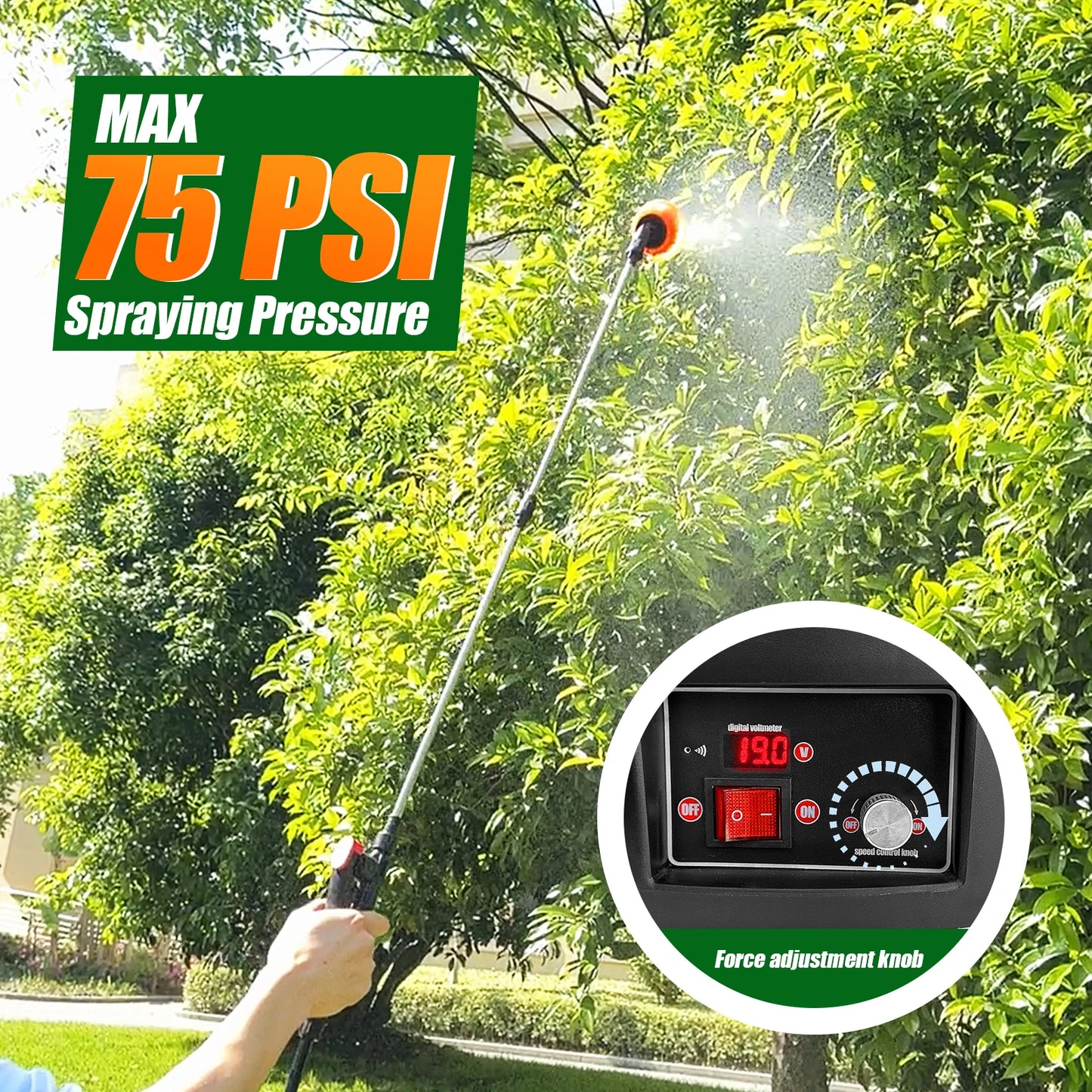 Garden Electric Backpack Sprayer With Telescopic Wand And Nozzles